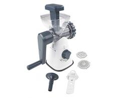 Fackelmann 27913 Tritacarne/Forma, 20 x 13 x 26 cm, Ideale per preparare Carne macinata, insaccati e Biscotti, Linea EasyPrepare, (Colore: Blu, Acciaio, Bianco, Zucchero, Trasparente E Argento