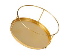 VORCOOL Decorativo Cosmetici Vassoio di Ferro Rotondo dei Monili dell Annata Vanity Profumo di Trucco Organizzatore Gingillo Vassoio Tavolo Desktop Decor Regalo per Le Donne Ragazze di