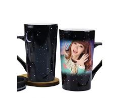 Lehaha Tazza Magica Personalizzata con Foto, Design o Testo,Cambia Colore Tazza e Tazzine da caffè Induzione Termica con la tua foto per sorprendere qualcuno