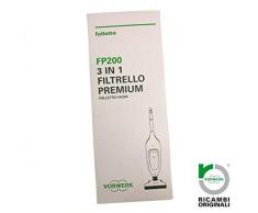 Vorwerk Folletto K0354 Confezione 6 Sacchetti Originali Filtrello Premium FP200 per Folletto VK200/VK220 S, Microfibra