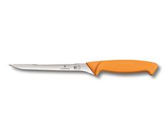 Victorinox, coltello da cucina Swibo, ideale per pesce, con lama stretta e flessibile da 16 cm, arancione