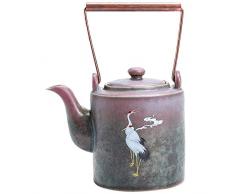 IKJN Pentola con Manico, Servizio da tè in gres, pentola Singola, bollitore, teiera, Manico, pentola Vecchio Stile