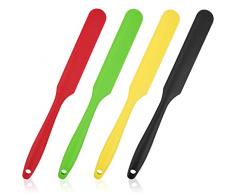4Pcs Spatole in Silicone Spatola da Cucina Antiaderente Gomma Raschietto Resistente Calore Colorato Spatole di Cera Spatole Miscelazione Utensili da Cucina per Cottura Impasto Rimozione Peli Pigmento