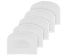 5 Pezzi Raschietto per Pasta, Spatola per Impasto, Raschietto per Pasticceria, Raschietti per Torte, Spatola da Forno per Cucina, Pane, Pasta, Pizza, Dolci, Pancakes - Bianco