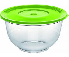 Emsa 513511 Superline Insalatiera con Coperchio, Plastica, Trasparente/Verde, 26x26x0.1 cm
