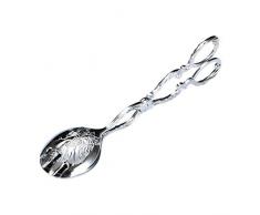 WUCHENG 1 PC alimento Forbice da Forbice Tong Kitchen Elegante Modello scolpibile in Lega di Zinco per Serving pinze da Pane Clip per Torta Dessert Insalata Biscotto Pinza (Color : Silver)