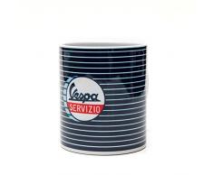 Vespa TTCE39 Tazza Mug Blu Righe Servizio, Ceramica