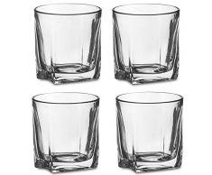 Amisglass Bicchieri Whisky Set, Set 4 Pezzi Bicchiere Cocktail e Whiskey in Vetro Cristallo Premium, 100% Senza Piombo, per Liquori, Birra, Vino, Bevande Analcoliche, Bourbon, Succo - 300 ml (C3)