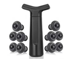 BANJILI-Pompa Salvavino, Inclusi 10 Tappo per Vino Riutilizzabile, 1 Pompa a Vuoto per Vino, Kit di Tappi per Vino Sottovuoto