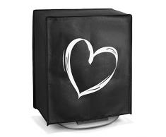 kwmobile Cover Protettiva Compatibile con Thermomix Bimby TM5 / TM6 - Copertina Antipolvere Cooking Blender Cuore Bianco/Nero