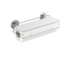 WENKO 5631100 Turbo-Loc portarotolo da cucina - fissaggio senza trapano, Metallo cromato, 29 x 11 x 14.5 cm, Argento lucido