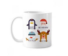 Tazza in ceramica con albero di Natale, motivo: renna, in ceramica e porcellana