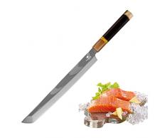 Coltello giapponese da 11 pollici coltelli da sushi 33 strato damasco sushi sushi coltello da chef giapponese chef tagliente tagliente palette di salmone coltello da salmone (Color : A)
