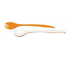 zakdesigns 2131 – 0423 Posate per Insalata Duo, Melamina, Arancione/Bianco, 22 x 3.5 x 2 cm
