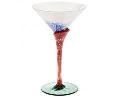 Bicchiere da Martini, bicchiere Margarita, bicchiere per cocktail "FUNNY POINTS" 150ml, multicolore,vetro soffiato e lavorato a mano, stile moderno (GERMAN CRYSTAL powered by CRISTALICA)