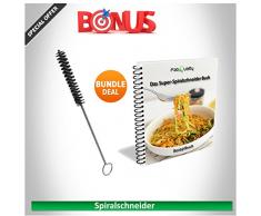 Mano Premium fresa a spirale per ortaggi patate spaghetti - con pacchetto cookbook e contiene la spazzola per la pulizia - FabQuality zucchine, cetrioli, asparagi sbucciatore Schneider, cetrioli peelers, carote grattugia carote