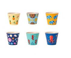 Set - 6 Tazzine 90ml - Quy Cup Espresso – 100% Design Italiano Realizzata in R-Pet (Recycled Pet) per Uso Alimentare (Coperchio Non Incluso) -