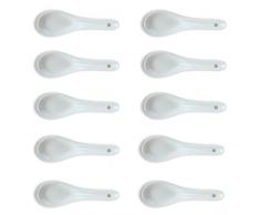 10 Pezzi Cucchiai da Zuppa di Porcellana, Cucchiaino per uova in Porcellana, Cucchiai da tavola, Adatto a Casa, Cucina, Ristorante, tè, Cucchiaio da Dessert (Bianco)