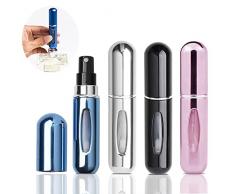 Atomizzatore di Profumo, XOPOZON 4 Pezzi Bottiglie di Profumo, 5ml Bottiglia Spray Vuote Nebulizzatore, Ricaricabili Mini Flaconi di Profumo, Atomizzatore Profumo Portatile per Viaggiare Festa