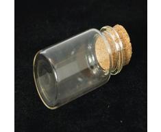 PandaHall 10PCS Bottiglie Wishing Bottiglie Vetro Tappo Sughero Flaconi Vuoti Desiderio Contenitori Perline, 40x22mm