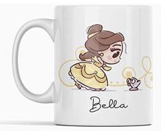 Tazza Bella. Tazza in ceramica principessa Bella e Bestia
