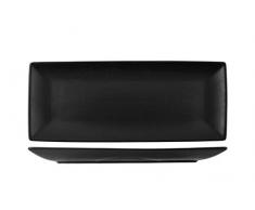 H&H Piatto Nero, Porcellana, Rettangolare, 28 x 17 x 2 cm