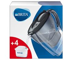 BRITA Caraffa Filtrante Marella per acqua, Grafite (2.4l) - incl. 4 Filtri MAXTRA+ per la riduzione di cloro, calcare e impurità - ora in confezione Smart Box sostenibile