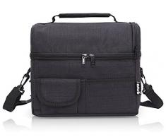 PuTwo Borsa Termica Porta Pranzo, 8L Piccola, Tracolla Frigo, per Lavoro e Picnic- Grigio