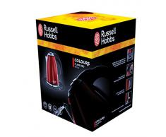 Russell Hobbs Colours Plus Compatto Bollitore, Base girevole con Avvolgicavo, Ebollizione in 55 sec., 2200 Watt, Capacità di 1L, Acciaio Inossidabile, Rosso