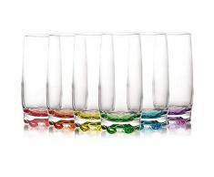LAV Coloure Highball - Set di 6 bicchieri da 390 cc, per acqua, succo di frutta, cocktail