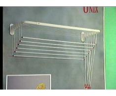 Gimi Unix Stendibiancheria da Parete e Soffitto in Alluminio e Resina, 10 m Stendibili