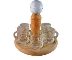 Golf Trink rotonde, Golf Grappa rotonda, Golf regalo con 6 bicchieri da liquore