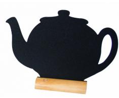 Securit Lavagna da Tavolo - Teiera - Base in Legno - 1 Pennarello Bianco Incluso