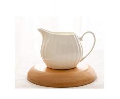 bricco latte Bianco brocca in ceramica Dispenser Caffè Latte Creamer con la maniglia for Caffè Latte o sciroppo dacero set piatti