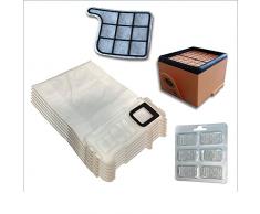 KIT 6 Sacchi / Sacchetti (Microfibra) + 6 Profumini + Filtro HEPA / EPA + Filtro MOTORE per aspirapolvere Vorwerk Folletto Kobold VK 135, 136, VK135, VK136