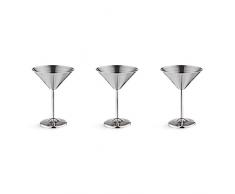 Funfob 3X Bicchiere Da Cocktail Martini Nel Acciaio Inossidabile Bicchiere Da Vino Con Base Alta Bicchiere Da Vino Infrangibile Bar Nel Metallo Bicchiere Da Champagne