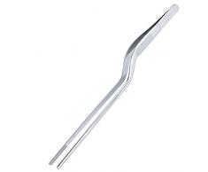 Smirain Pinze Cucina Acciaio 16-40cm, Pinza da Chef professionali di Alta Precisione, Barbecue, Bistecca, Hamburger, Pasta, Dessert, Decorazione, Estrazione, Cottura al Forno (Curve, 16cm)