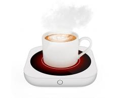 Scalda Tazza,Scalda Bevande Elettrico con la Regolazione di 3 livellidi Regolazione Della Temperatura (Up To 176°F/80℃), Piatto Scaldatazze per tè/acqua/latte, Bianco (Senza tazza)