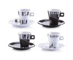 Zeller 26540 Set Tazzine da caffè Coffee Style, Porcellana, Multicolore, 0.1x6x6.3 cm, 8 unitÃ