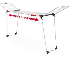 Vileda Infinity Flex XXL Stendibiancheria, Aste telescopiche Estendibili, Stendibiancheria Già Montato, Bianco