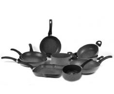 Ballarini Cortina Granitium Tegame 2 Maniglie, Alluminio, Grigio Puntinato, 24 cm