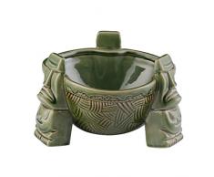SM SunniMix Ciotola per punch in ceramica di grande capacità da 1000 ml, tazza per bicchieri Tiki Bowl per ristorante , VERDE