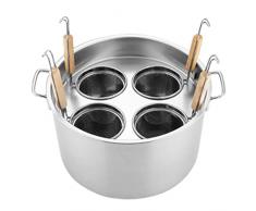 Pentola Per Pasta in Acciaio Inox Cuocipasta, Set Di Cuocipasta Con Inserto Cestello Scolapasta, Casa Cucina Pentola Per Brodo Ristorante, Pentole Per La Cottura Della Pasta(3/4/5 Fori),4 Holes