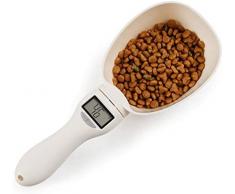 AYDQC Scala Multiuso da 800 g / 1g Scala da Cucina Cucchiaio da Cucina Pet Bilancia Alimentare per Cani Cat Feeding Misuratore Cucchiaino Tazza Portatile Removibile con Display a LED fengong