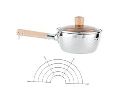 Yardwe 1 Set Padella Neve In Acciaio Inox Padella Con Coperchio Padelle Con Coperchi Mini Casseruola Pentola Per Spaghetti Pentola Per Versare Piccola Casseruola Per Il Latte Pentola
