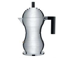 Alessi MDL02 1B Pulcina Caffetteria per 6 Tazze, Alluminio, Nero
