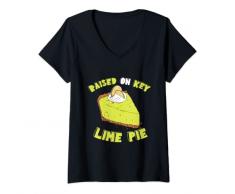 Donna Torta chiave al lime alzata sulla torta al limone Dessert Lime Pie Baker Maglietta con Collo a V