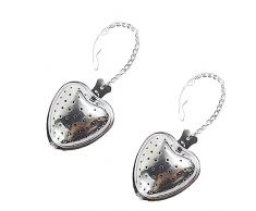 Fezf 2 Colini Da Tè In Acciaio Inossidabile a Forma Di Cuore, Colino Da Tè, Colino Da Tè a Forma Di Cuore Con Catena，Infusore Tè，Infusore Per Tisane，Filtro t