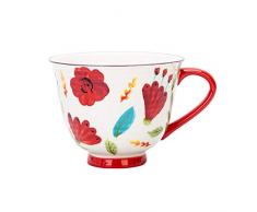 KGDC Tazzine caffè Bel Fiore Tazze dipinte, Vintage Ceramica caffè/Acqua/Oat/Tazza di Latte, Tazze Coppia con Maniglia, Regalo Creativo, Fatto a Mano, 12,7 Once Tazzine Espresso (Color : C)