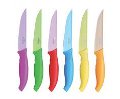 Excelsa Color Set 6 Coltelli da Bistecca, Acero inoxidable, plÃ¡stico, Multicolore
